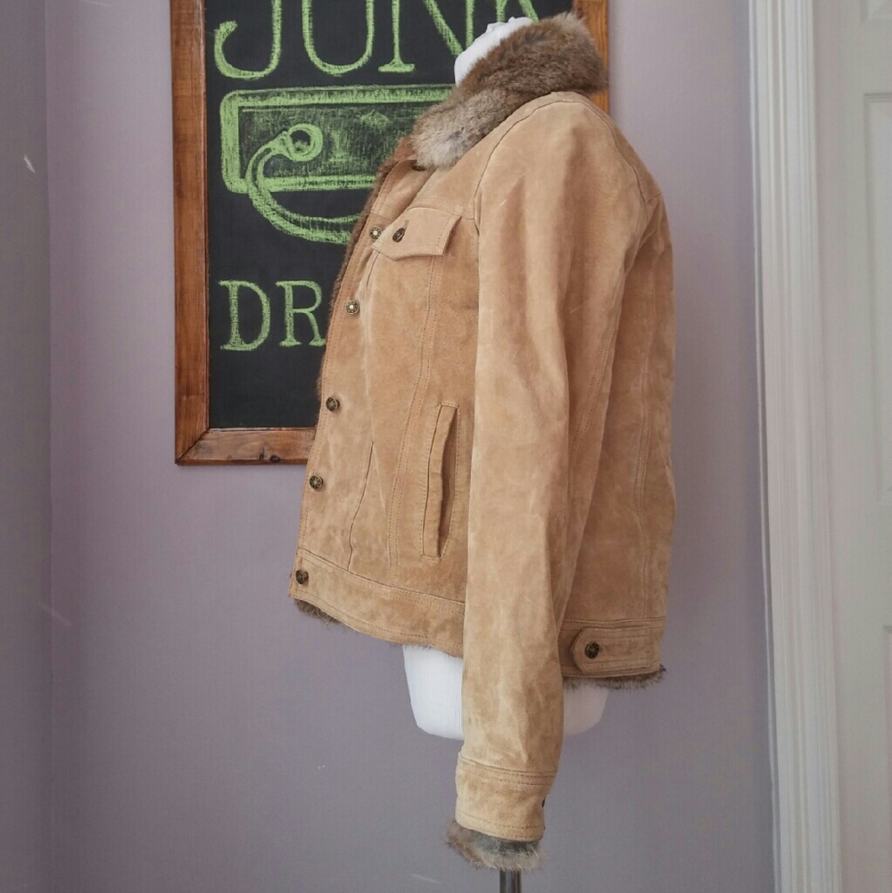 Wilson Leather Rabbit Fur Suede Jacket - Picture 2 of 4